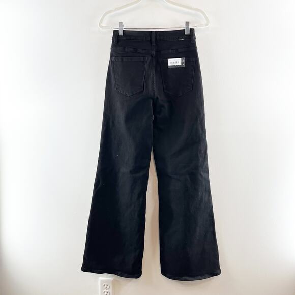 Risen Courtney High Waisted Denim Wide Leg Jeans Solid Black 5 / 27 - Picture 13 of 13